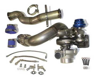 ATP's GT3037S Turbo Upgrade Kit - Silver Tial 44mm Wastegate / Black Silicone Connectors