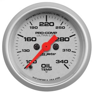 All Jeeps (Universal), Universal - Fits all Vehicles Auto Meter Gauges - Ultra-Lite Series Electric Gauge (Oil Temperature: 100-340 degrees F)
