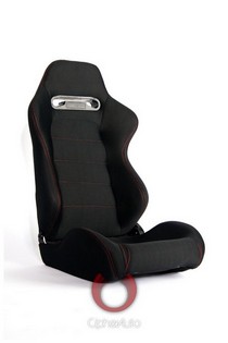 All Cars (Universal), All Jeeps (Universal), All Muscle Cars (Universal), All SUVs (Universal), All Trucks (Universal), All Vans (Universal) Cipher Racing Seats - Black Cloth with Red Stitching