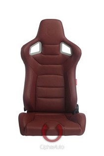 All Vehicles (Universal) Cipher Euro Series Racing Seats - Maroon Leatherette Carbon Fiber with Black Stitching