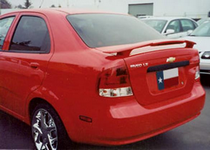 2004-2006 Chevrolet Aveo Post Type, Custom Style, Sedan, 2006-2011 Hyundai Accent Post Type, Custom Style, 4Dr, 2006-2011 Kia Rio Post Type, Custom Style, 4Dr DAR Spoiler, Fiberglass