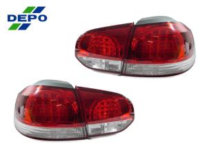 2011-2012 Vw Golf 6 DEPO Red/Clear LED Tail Lights