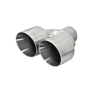 All Vehicles (Universal) Flowmaster Exhaust Tip - Dual 4.00 in. Angle Cut Polished SS Fits 2.50 in. Tubing - Weld on