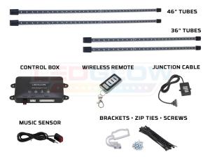 All Cars (Universal), All Jeeps (Universal), All Muscle Cars (Universal), All SUVs (Universal), All Trucks (Universal), All Vans (Universal) LEDGlow Wireless Remote LED Underbody Kit - 4-Piece (Orange)