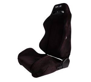 Universal (can work for all vehicles) NRG Type R Style Seats - Black Suede with Red Stitch