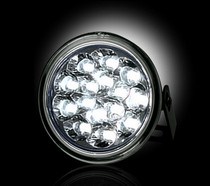 All Jeeps (Universal), All Vehicles (Universal) Recon LED Daytime Running Lights w White LEDs & Round Shaped Housing - CLEAR LENS