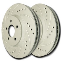 03-04 Mercury Marauder, 03-10 Mercury Grand Marquis, 03-11 Ford Crown Victoria, 03-11 Lincoln Town Car SP Performance Brake Rotors - Drilled & Slotted ZRC (Front)