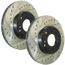 1974-1980 Ford Granada, 1974-1980 Ford Maverick StopTech Drilled and Slotted Rotor - Front (L=Left, R=Right)