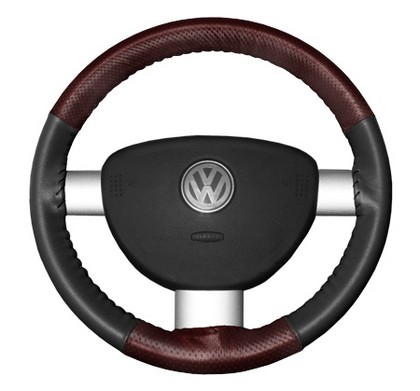 Wheelskins Steering Wheel Cover - EuroPerf, Perforated Top & Bottom (Burgundy Top / Charcoal Sides)
