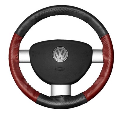 Wheelskins Steering Wheel Cover - EuroPerf, Perforated All Around (Charcoal Top / Red Sides)