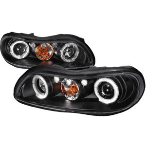 99-03 Chevrolet MALIBU HALO LED PROJECTOR BLACK Spec D LED Halo Projector Headlights (Black)